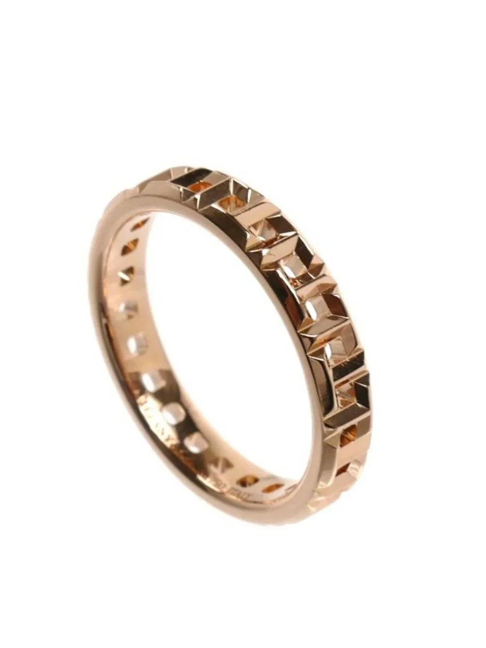 Tiffany & Co 18K Pink Gold T True Narrow Ring Vintage